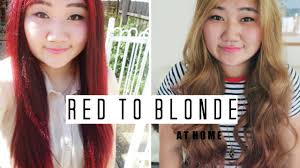 It will be a warm cherry kind of red. How To Dye Your Hair From Red To Ash Blonde At Home Beini Wu Youtube