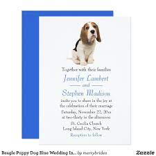 Beagle Puppy Dog Blue Wedding Invitation Zazzle Com Blue Wedding Invitations Funky Wedding Invitations Wedding Invitations