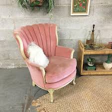 Local Pickup Only Vintage Velvet Chair Retro 1960 S Pink Tufted Lounge Chair With Carved Wood Flower Frame And Scroll Feet For Living Room By Retrospectvintage2 Vintage Velvet Chairs Retro Chair Living