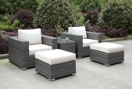 Safavieh outdoor living laguna blue director chair (set of 2). Somani Gray Wicker 5 Piece Patio Chair Ottoman Set