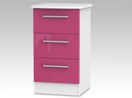 If i really wanted to, i could pull the bottom. Asc Grosvenor Pink High Gloss And White 3 Drawer Bedside Cabinet Assembled