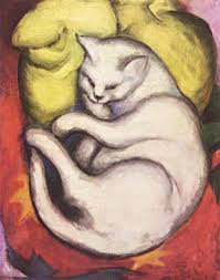 Sari Yastikta Kedi Franz Marc Canvastar Kanvas Tablo Tuval Poster Tuvale Baski Resim Tuval Resimleri Canvas Prints Franz Marc Kedi Sanati Tablolar
