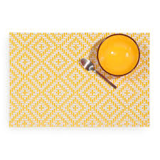 Ethno White Table Mat With Yellow Motifs Sold In Sets Of 2 Set De Table Table Blanche Luminaire Maison Du Monde