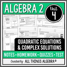 Algebra ii unit 7 answers algebra 2 unit 7 answer key (unitreview(1. Quadratic Equations And Complex Numbers Algebra 2 Unit 4 Distance Learning