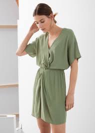 Twist Knot Mini Dress Pistachio Mini Dresses Other Stories Twist Knot Dress Knot Dress Mini Dress Outfits