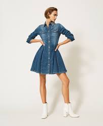 Maybe you would like to learn more about one of these? Robe Chemisier En Jean Avec Clous Femme Bleu Twinset Milano