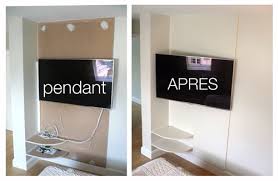 Comment Cacher Les Fils De La Tv Accroch E Au Mur Cacher Fils Support Mural Tv Support Mural