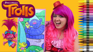Proudly show off the finished work on walls or refrigerators; Coloring Trolls Smidge Biggie Giant Coloring Book Page Crayola Crayons Kimmi The Clown Youtube