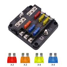 2020 popular 1 trends in automobiles & motorcycles, home improvement, computer & office, consumer electronics with rv fuse block and 1. Amazon Com 6 Way Fuse Block Blade Fuse Box Holder 6 Circuit Car Ato Atc Fuse Block Waterproof With 20pcs Fuse Led Indicator Protection Cover For 12v 24v Automotive Truck Boat Marine Bus