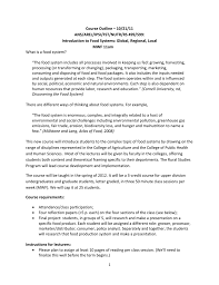 A summary, an evaluation of the text, and a reflection on its applicability to his/her own research, respectively. Food Systems Course Outline Latest