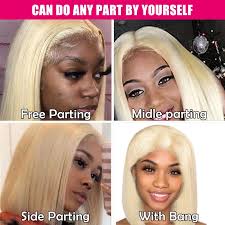 Perruques en Dentelle Cheveux Humains Perruque en Dentelle Sans Colle  Cheveux Lisses Perruque en Dentelle Perruque Féminine Cheveux Moyens Longs  Tête de Bob Clair Cheveux Mi-points Clavicule Allongée Soie Haute  Température