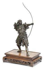 A Bronze Figure Of A Samurai Archer Probably Minamoto No Tametomo By Akasofu Gyokko Meiji Era 1868 1912 2 Sculpture Bronze Japanese Bronze