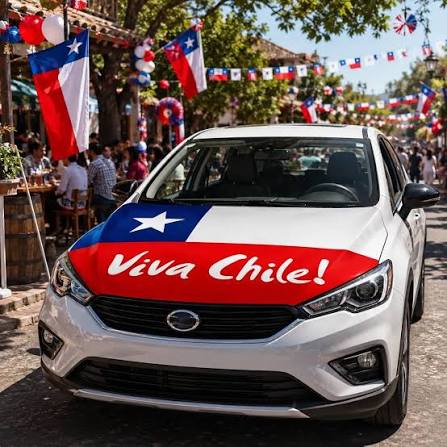 Cubre capot bandera Chilena🔥 Celebra las fiestas patrias con este cubre capot para tu auto con orgullo 🇨🇱🎉. ¡Haz que tu auto luzca impecable y festivo esta temporada!😃✨ ➡️Spandex ➡️Incluye frase viva