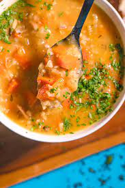 Chicken And Rice Soup Recipe With Brown Rice Kiyafries Recipe Stew Recipes Rice Soup Recipes Rice Soup
