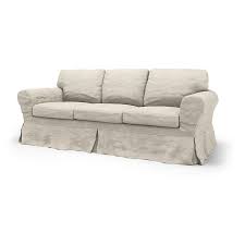 Ektorp Housses De Canape Convertible 3 Places Loose Fit Country Utiliser Le Tissu Rosendal Pure Washed Linen Unbleached Sofa Covers Ikea Sofa Sofa