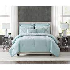 Fifth Avenue Lux Roya 7 Piece Light Blue Queen Comforter Set Cs3213qn7 1300 The Home Depot