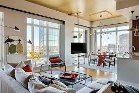 In apartment, a combo between a kitchen and a living room is surprisingly quite cozy and effective actually. Modern Apartment With Three Bedrooms Decorated In Eclectic Style