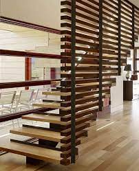 36 Easy And Simple Wood Partition Ideas As Room Divider Wooden Staircase Design Modern Stairs Modern Staircase
