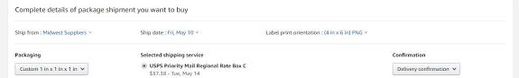 An order of 1 equals 10 or 25 boxes depending on your selection under format. Usps Priority Mail Regional Rate Box C General Selling Questions Amazon Seller Forums