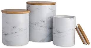 Mix and match your set for clean, modern look. Amazon Com Dii Camz38970 White Marble Ceramic Canister Set 3 Home Kitchen Ceramic Kitchen Canisters Ceramic Canister Set Ceramic Canisters
