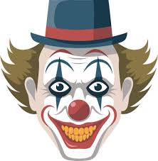 Creepy Clown Face Illustration with Hat ...
