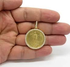 The classic 1 oz gold eagle coin is by far the most popular coin the united states mint produces. Buy 14k Yellow Gold Large Diamond Liberty 1 2 Oz Coin Pendant 1 15ct Online At So Icy Jewelry