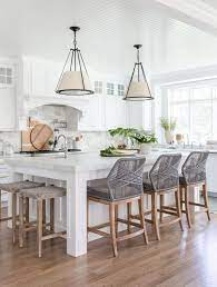 At minimum, an island should be 4 feet long and a little more than 2 feet deep, but it must also have room for people to move and work around it. How To Choose The Right Counter Stools Or Barstools For Your Kitchen