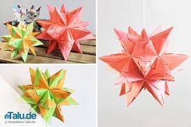 Origami sterne faltanleitung 3d stern taschenstern anleitung. Bascetta Stern Aus Papier Basteln Faltanleitung Talu De