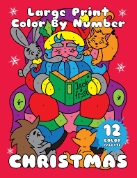 It's the most wonderful time of the year! Amazon Com Christmas Large Print Color By Number Easy Christmas Color By Number Book For Kids And Adults 9781702690041 Drawing Sunlife Books