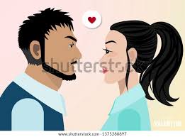 Cartoon Character Handsome Man Beautiful Lady Stock Vector (Royalty Free)  1375280897