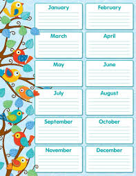 Amazon Com Carson Dellosa Boho Birds Birthday Chart