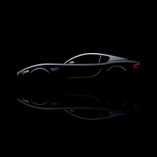 Motorsport backdrop concept with copy space. Grey Car Silhouette With Reflection On Black Background 1986977 Vector Art At Vecteezy
