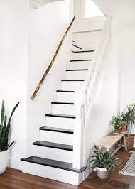 I wanted to stain my handrails to match my lvp hallmark camarilla oak but my painter said the wood wont take stain well. Diy Branch Handrail How To Make A Handrail From A Branch