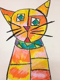 Head Of Cat Inspired By Paul Klee A Kindergarten Lesson Maybe With Construction Paper Inst Elementary Art Kindergarten Art Lessons Elementary Art Projects