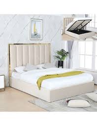 lit coffe effet laiton et velours maria tete de lit en velours decoration maison tete de lit beige