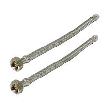 The Plumber S Choice 1 2 In Ips X 3 8 In Compression X 20 In Braided Faucet Supply Connector 2 Pack Nl 27120 2 The Home Depot