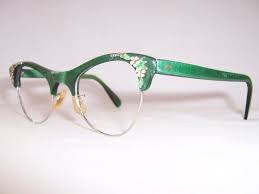 Green Floral Cat Eye Vintage Eyeglasses Fashion Eye Glasses Fashion Eyeglasses
