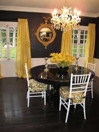 The pale yellow walls contrast the blues and greens. Hotstyledesign Com Is For Sale Yellow Dining Room Beautiful Dining Rooms Black Walls