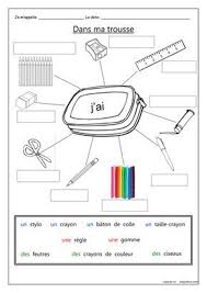 French Pencil Case Items Dans Ma Trousse Worksheets French Worksheets Learn French Learning French For Kids