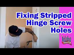 If your door is sticking, swinging open, rattling or squeaking you can mend it easily and quickly. How To Repair Stripped Door Hinge Holes Fix Stripped Wood Screw Holes Youtube