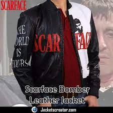 Scarface Leather Jacket Tony Montana Jacket Jackets Creator Leather Jacket Leather Bomber Jacket Jackets