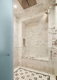 All rain shower systems can be shipped to you at home. Frosted Glass Door Opens To Shower With Rain Shower Head Transitional Bathroom