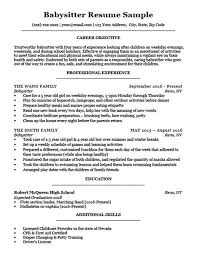 Best Nanny Resume Examples Babysitter Child Care Provider Resumes