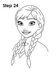 draw anna step 24 frozen drawings disney princess drawings anna frozen drawing