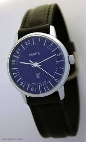 Raketa 24 Hour Mechanical Watch Hand Winding Blue Raketa Mechanical Watch Watches