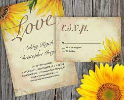 Rustic Sunflower Wedding Invitation Set By Vginvites Sunflower Wedding Invitations Sunflower Wedding Wedding Invitation Sets