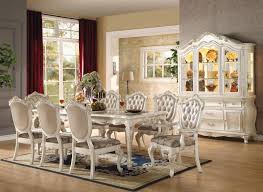 Made from solid wood and with a strong base to the table, this is one sturdy set that you will love. Marble And Pearl White Dining Room Set 9 Pcs Acme Furniture 63540 Chantelle Walmart Com Walmart Com