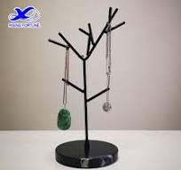 Wholesale Black Marble & Metal Jewelry Tree Stand Holder ...