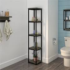Its wooden frame is durable, protective and resistant to moisture. Bowery Hill 4 Shelf Wooden Bathroom Storage Tower In Weathered Oak Bh 4752 1970978