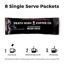 If you hadn't already known about death wish coffee, you probably did after the super bowl. Death Wish Coffee Instant Coffee Sticks 8 Packs Of Single Serve Packets 4 9 G 300mg Of Caffeine The World S Eco Coffee Pods